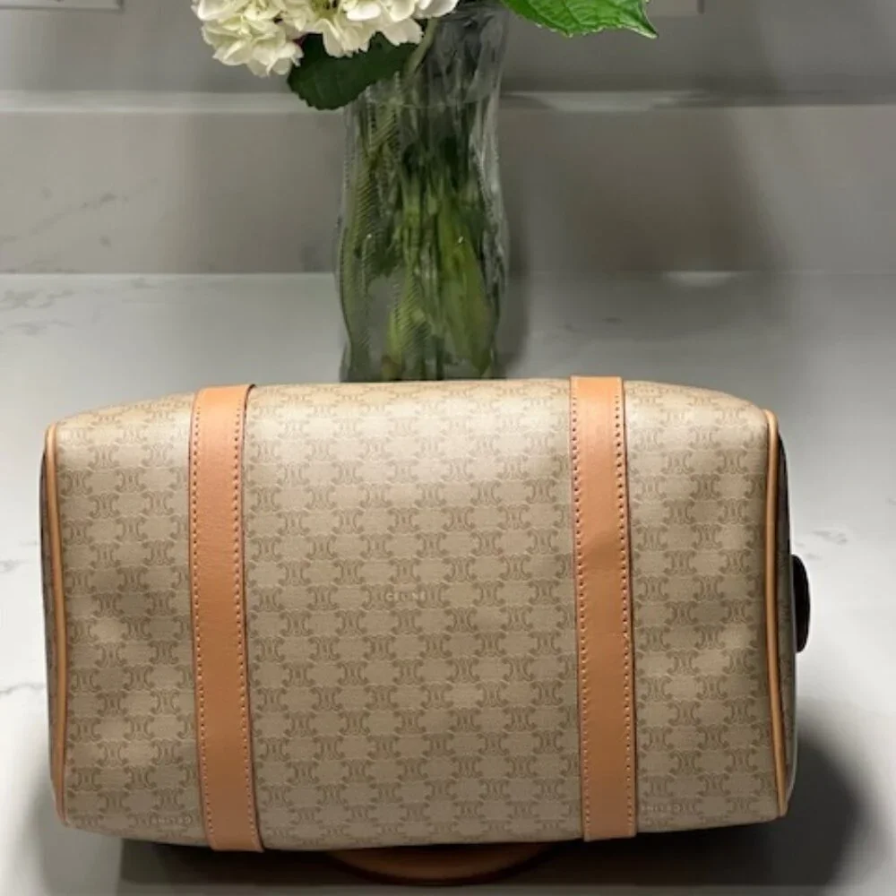 Celine Macadam Boston Bag Cream and Tan NWOT! + COA - Picture 11 of 16